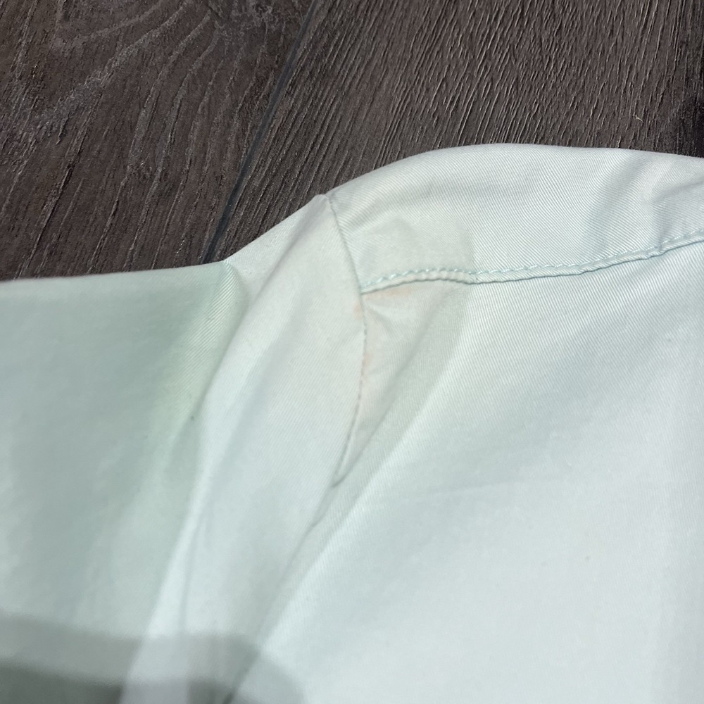 Eddie Bauer Jacket Women Seafoam Blue Legend Wash Collared Sz 14 Military Safari - Picture 12 of 12